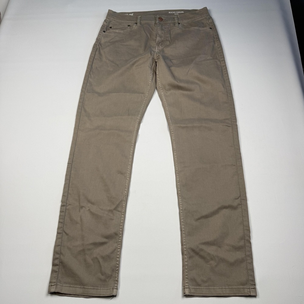 Mugsy Pants Mens 34x34 Beige Khaki Bucks Casual Stretch Denim Chino 5 Pocket